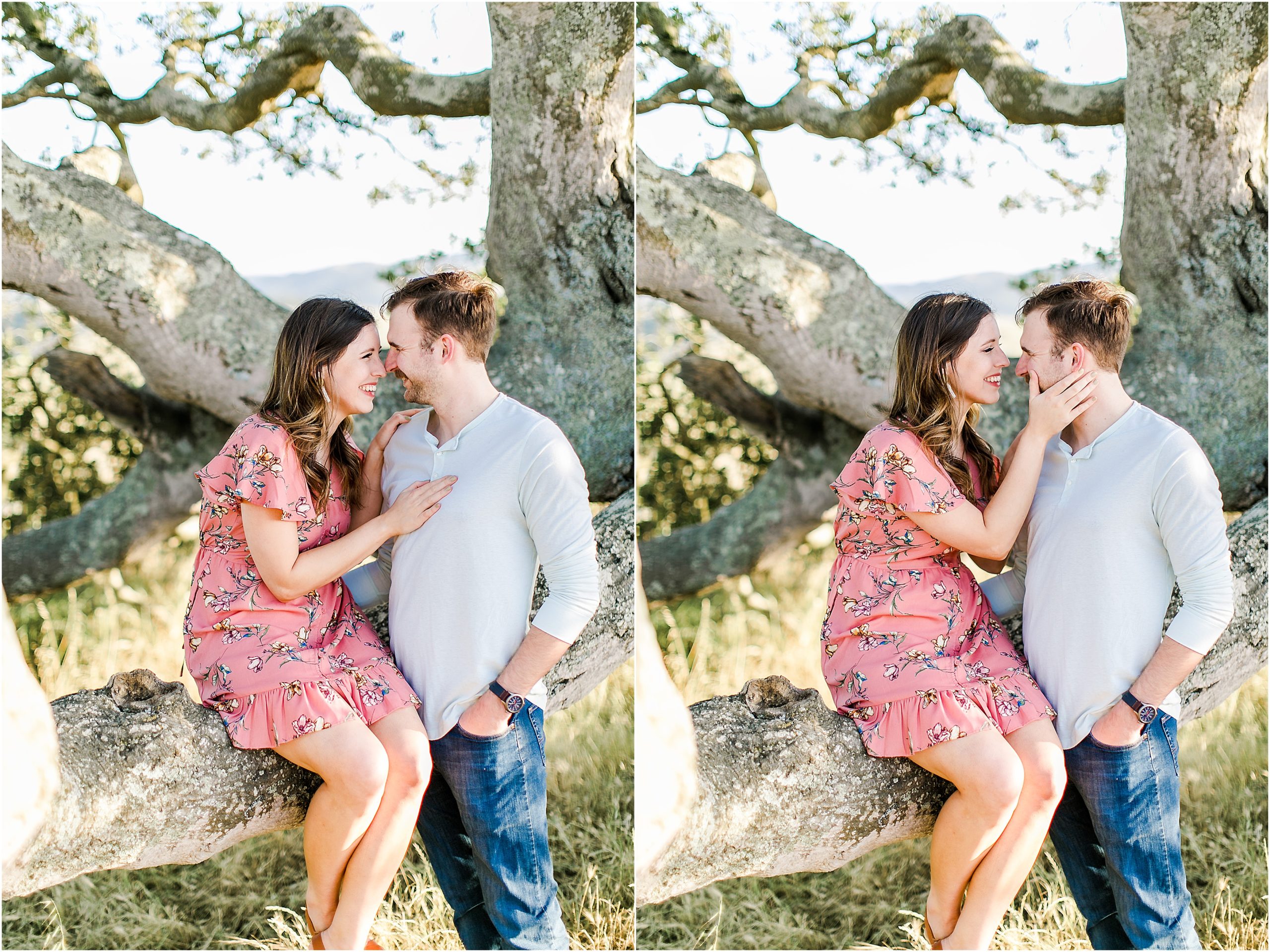 Sonoma county golden hour engagement session