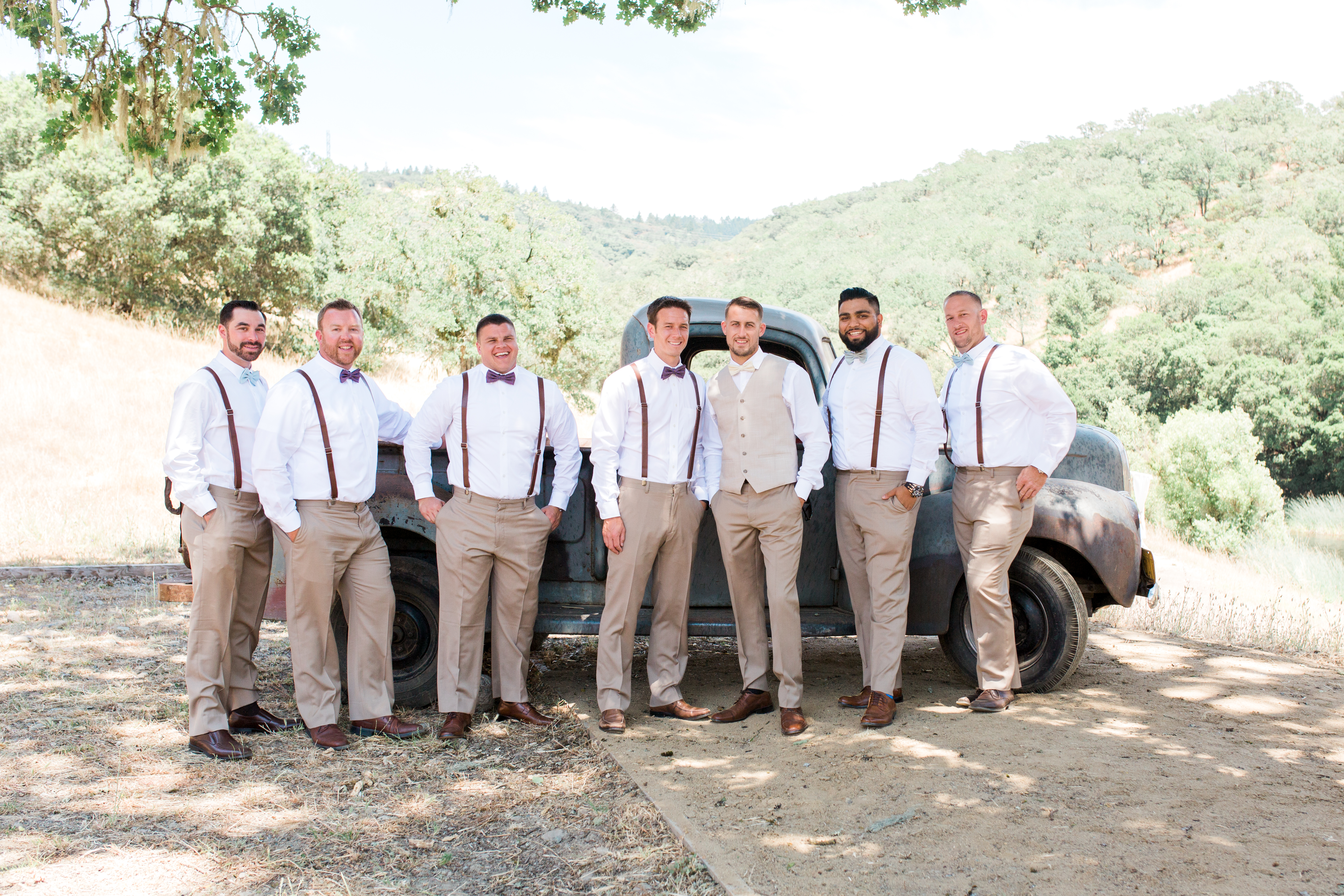 Groom and Groomsmen at French Oak Ranch