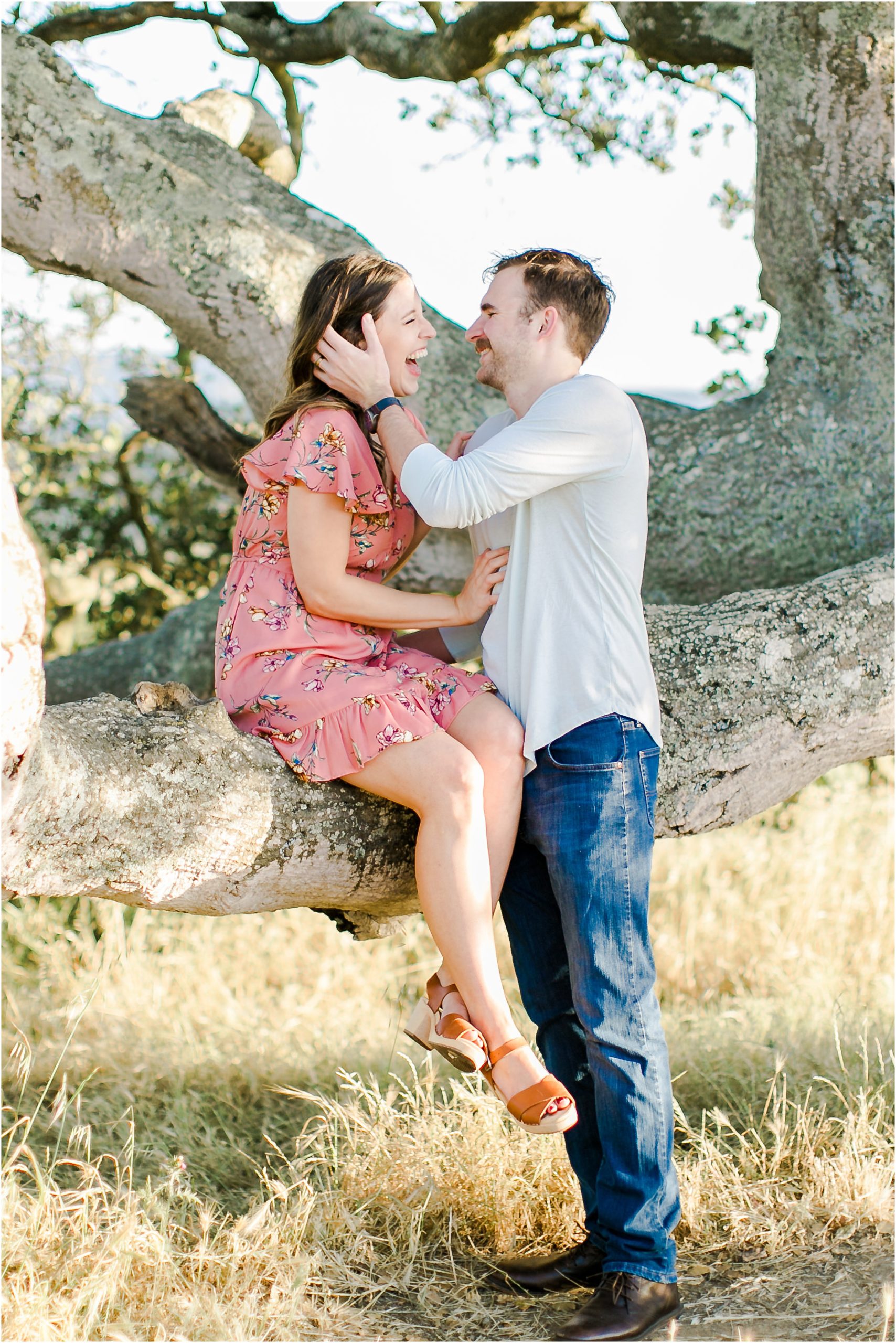 Sonoma county golden hour engagement session